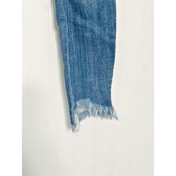 Pistola Audrey Womens Distressed Mid-Rise Cropped Jeans Blue Medium Wash Size 26 - Picture 3 of 13